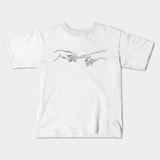 Creation of Adam Line Art (Black) Kids T-Shirt